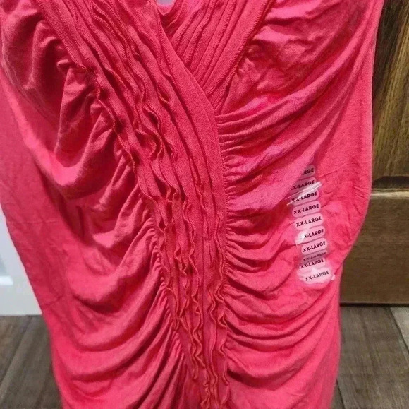 GRACE ELEMENTS tank SLEEVELESS ruffle front Top XXL 2XL NEW WITH TAGS - Picture 2 of 6